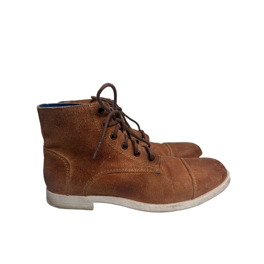 Bed Stu Leonardo Boots Mens 9.5 Brown Distressed‎ Leather Cap Toe Lace Up Ankle